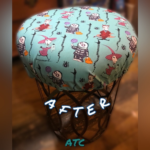 Handmade Upcycled Nightmare Before Christmas Stool - Picture 1 of 6